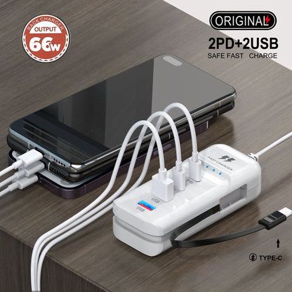 USB-C Hurtigoplader Vægadapter med Flere Porte