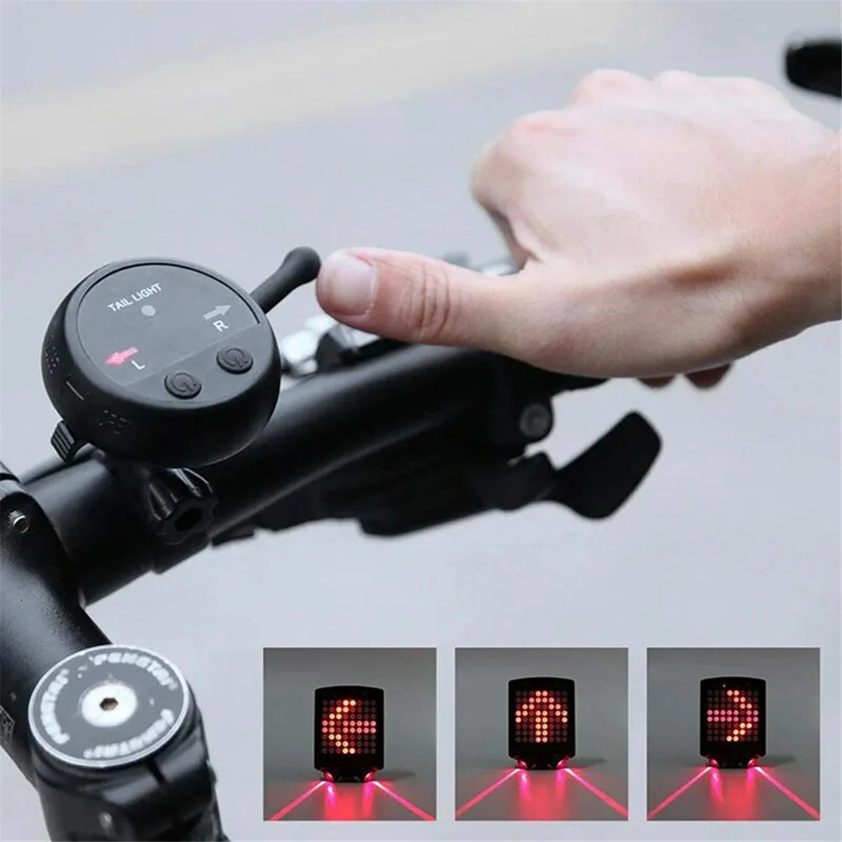 USB Genopladeligt Cykelbaglys med Fjernbetjening