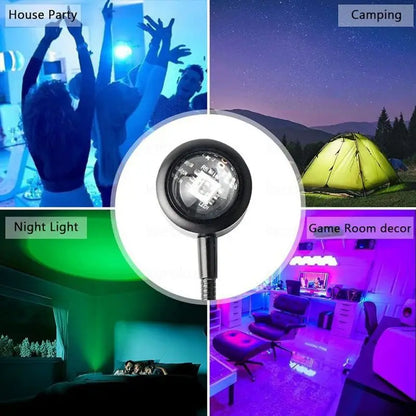 USB Solnedgang Regnbue LED Stemningsnatlys