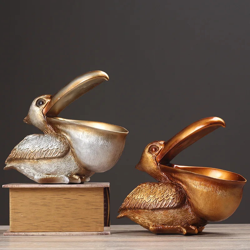 Pelikan Fuglefigur til Hjemmedekoration