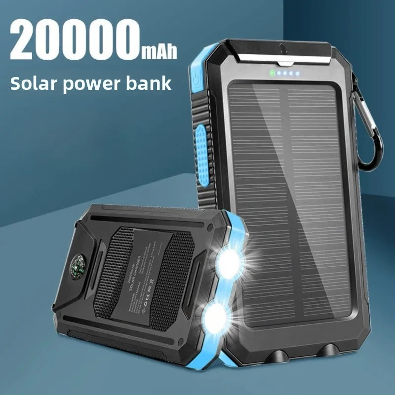 Bærbar Solcelle-Powerbank med Lys