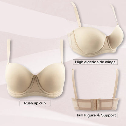 Plus Size Stropløs Push-Up BH til Stor Barm