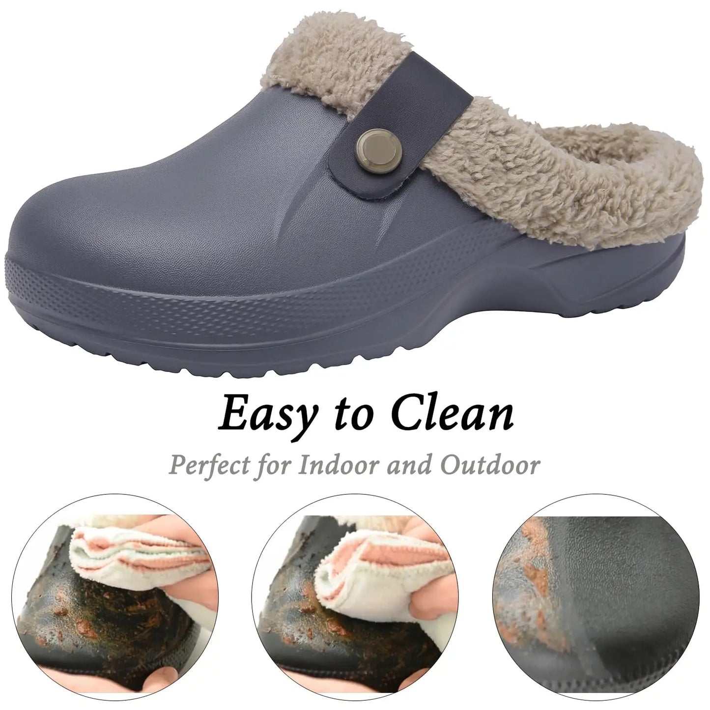 Vandtætte Mule Clogs Hjemmesko med Varmt Foer