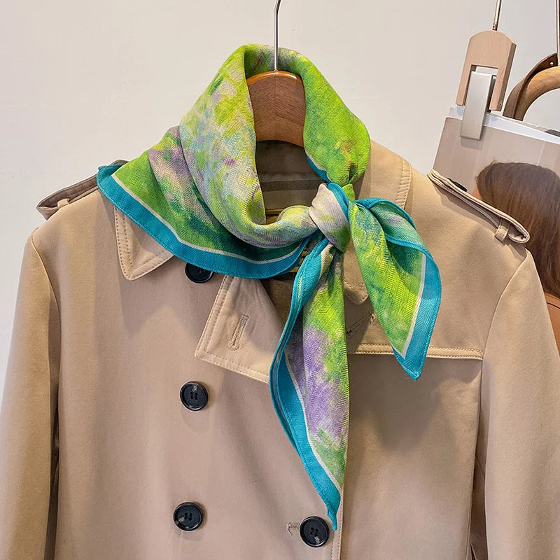 Printet Firkantet Tørklæde til Kvinder