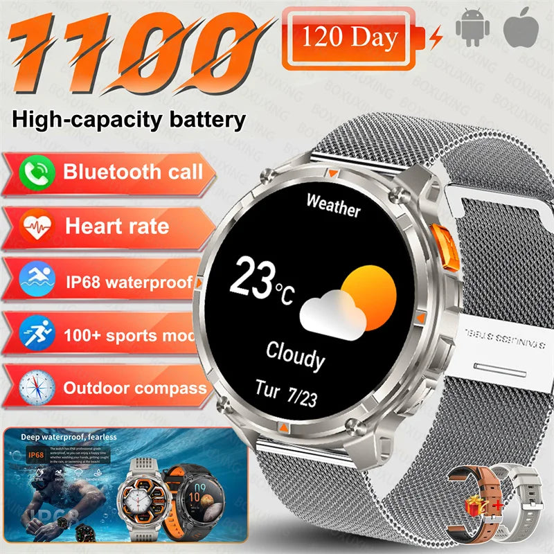 GPS-Smartwatch med Kompas og Sportssporing