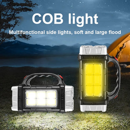 Solcelle LED Lommelygte med Campinglanterne