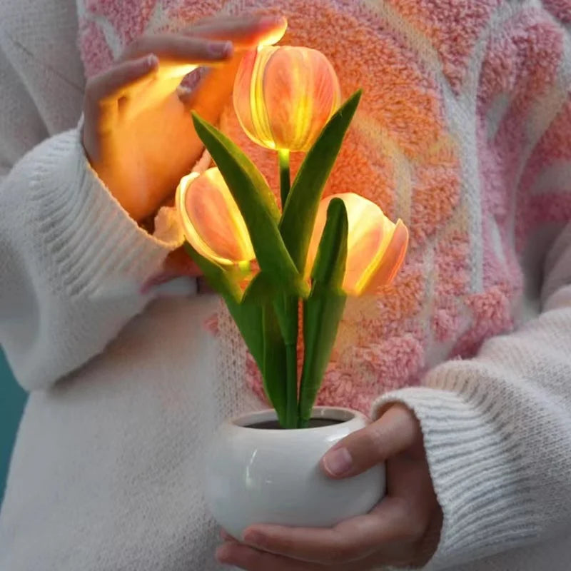 Dekorativ LED Tulipan Natlampe