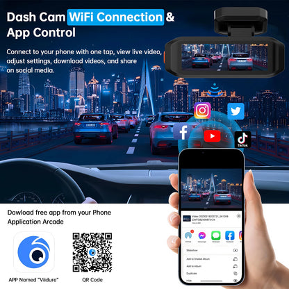4K WiFi Dashcam med Front- og Bagkamera