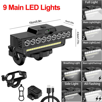USB Genopladelig LED Cykelforlygte