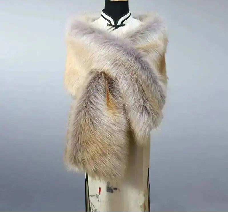 Vintersjal i Imiteret Pels til Kvinder