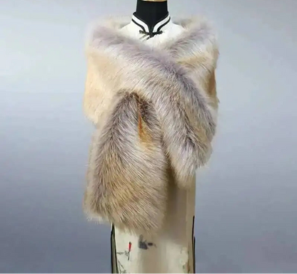 Vintersjal i Imiteret Pels til Kvinder