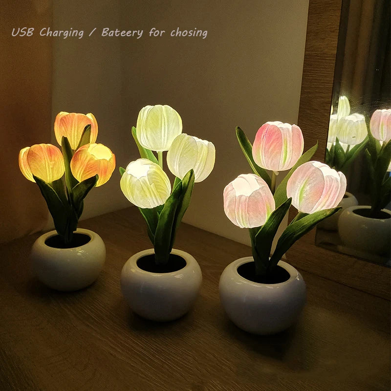 Dekorativ LED Tulipan Natlampe