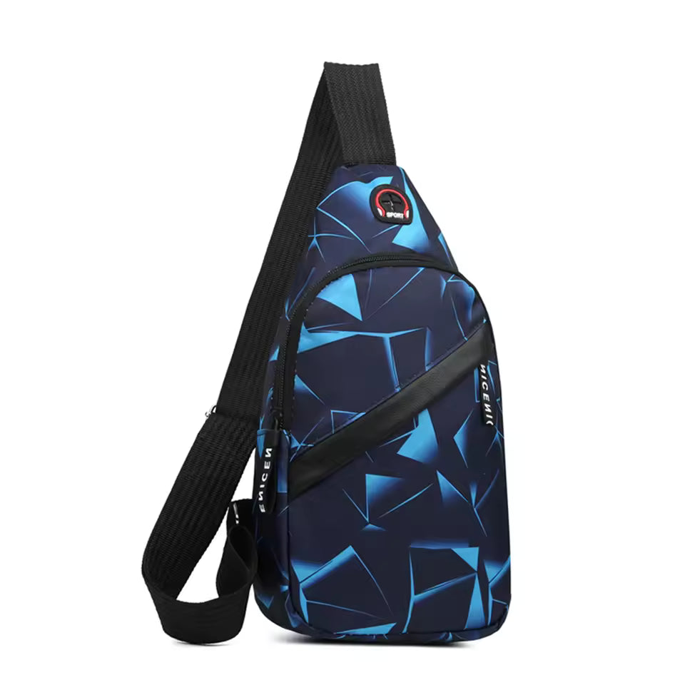 Herre Casual Crossbody Brysttaske med Geometrisk Mønster