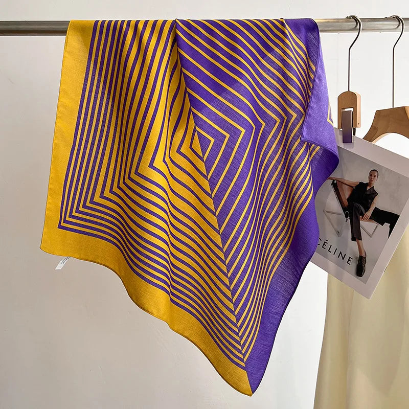 Printet Firkantet Tørklæde til Kvinder