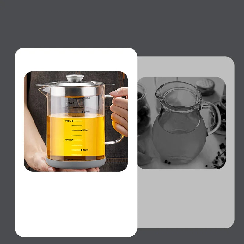 Glaskande med Filter til Brugt Olie - Vælg Mellem 1L eller 1,5L