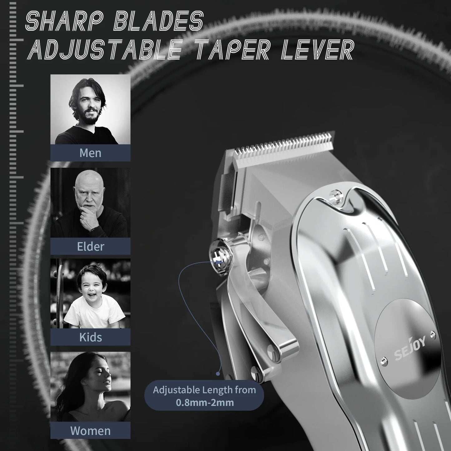 Genopladeligt Trådløst Hårklipper- og Trimmersæt