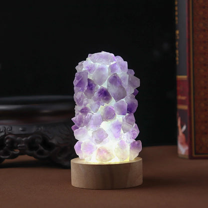 USB Ametyst Krystal Dekorationsnatlampe
