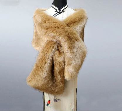 Vintersjal i Imiteret Pels til Kvinder