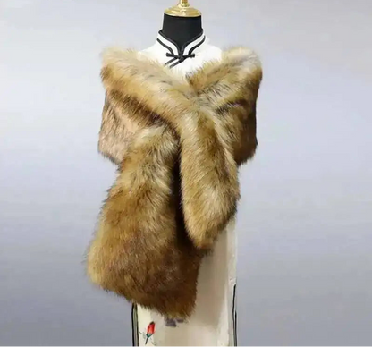 Vintersjal i Imiteret Pels til Kvinder