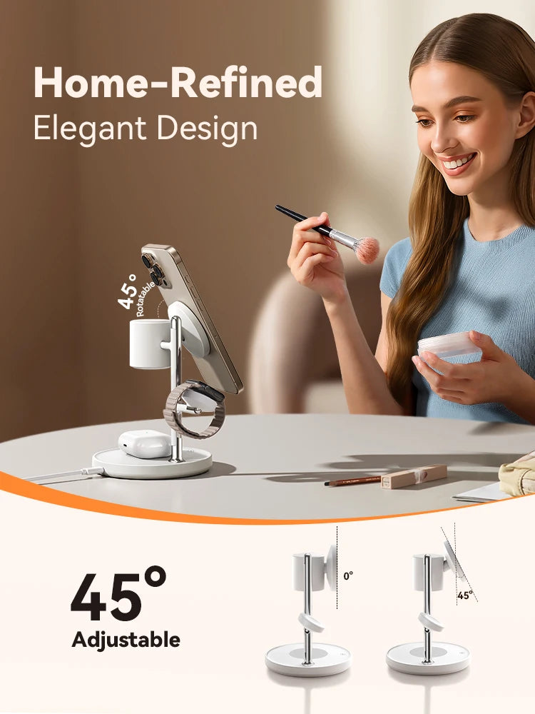 Qi2 Magnetisk Trådløs Opladningslampe til iPhone, iWatch, AirPods