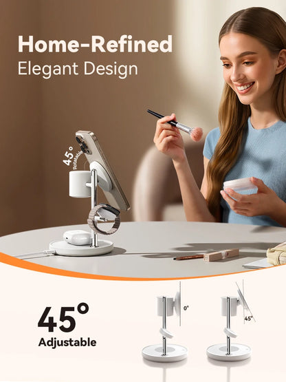 Qi2 Magnetisk Trådløs Opladningslampe til iPhone, iWatch, AirPods