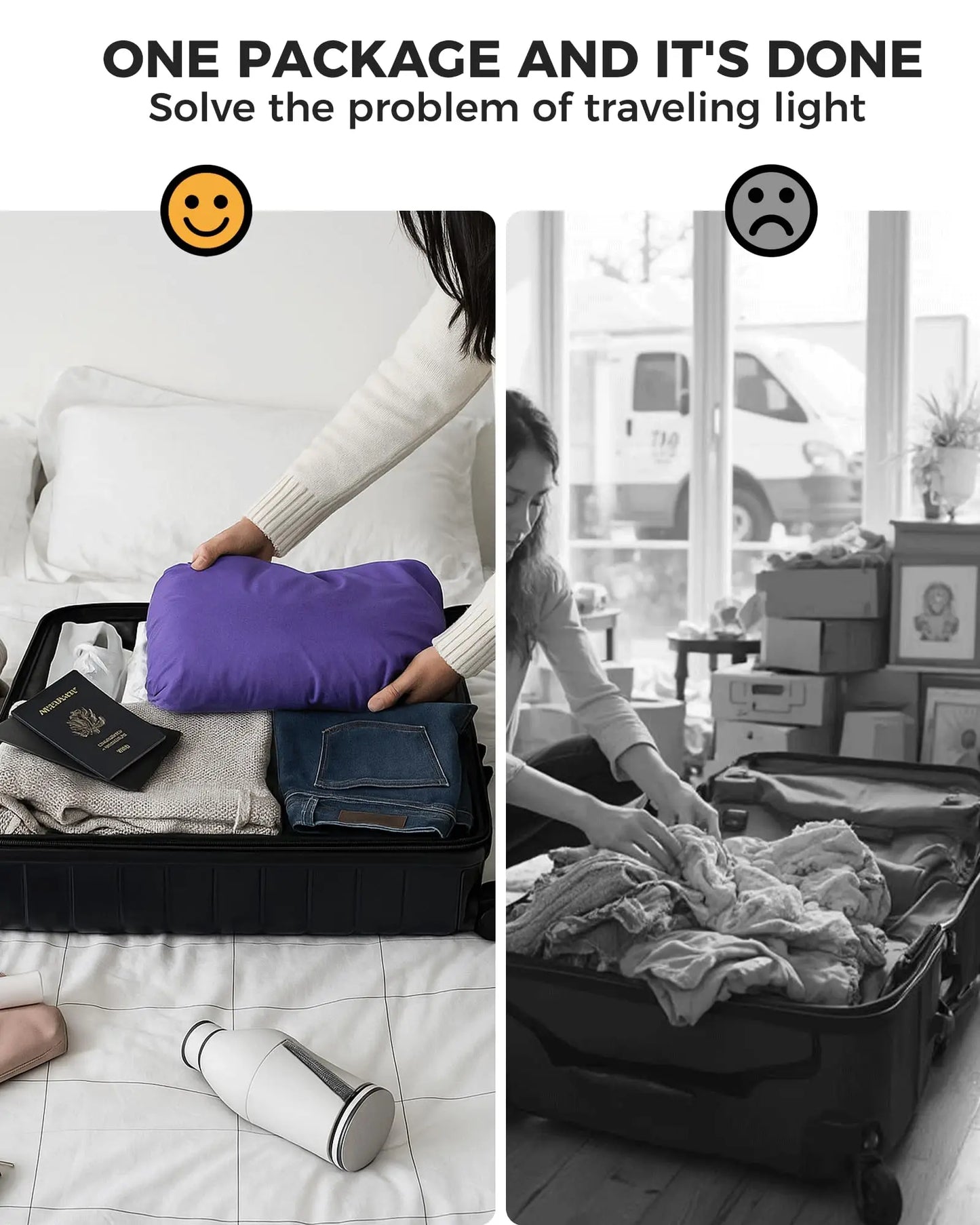 Pladsbesparende Kompressionstaske til Rejser