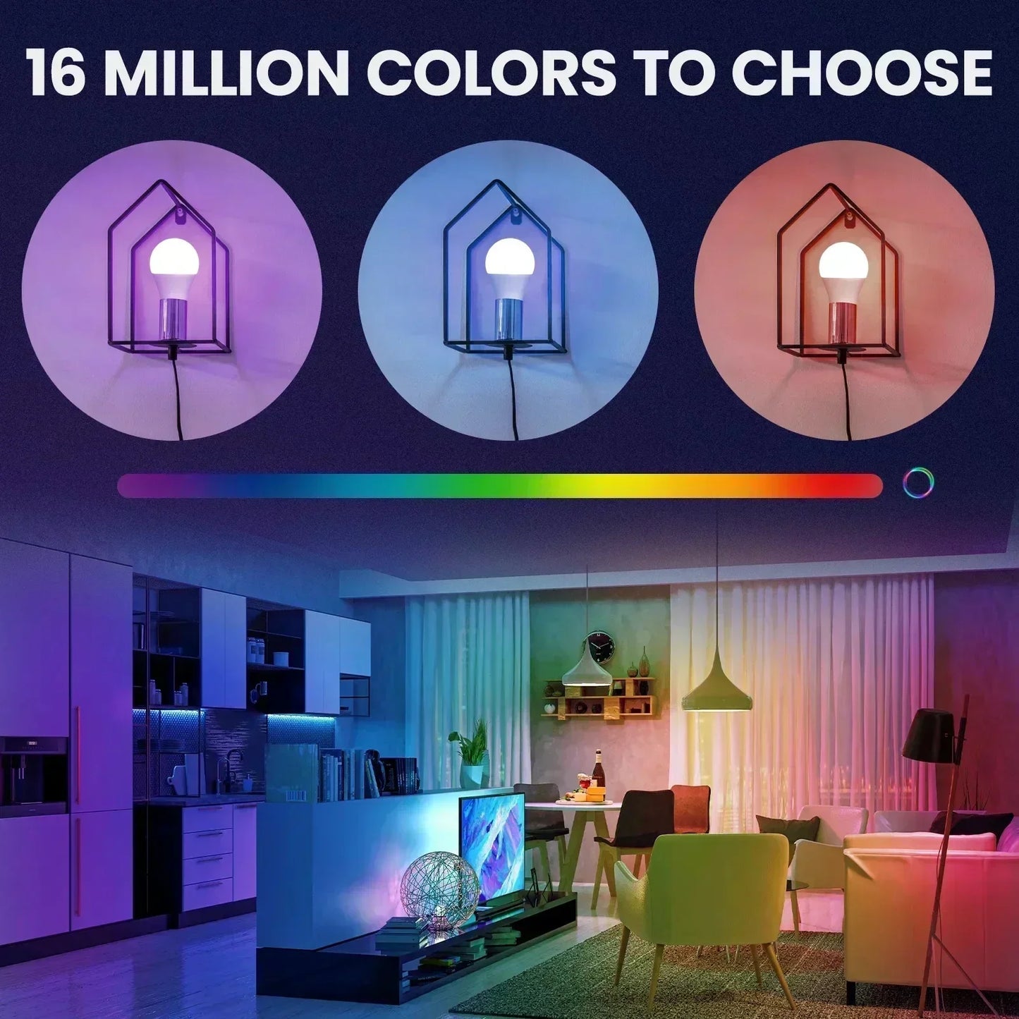Smart E27 RGB LED-Pære med WiFi og Bluetooth