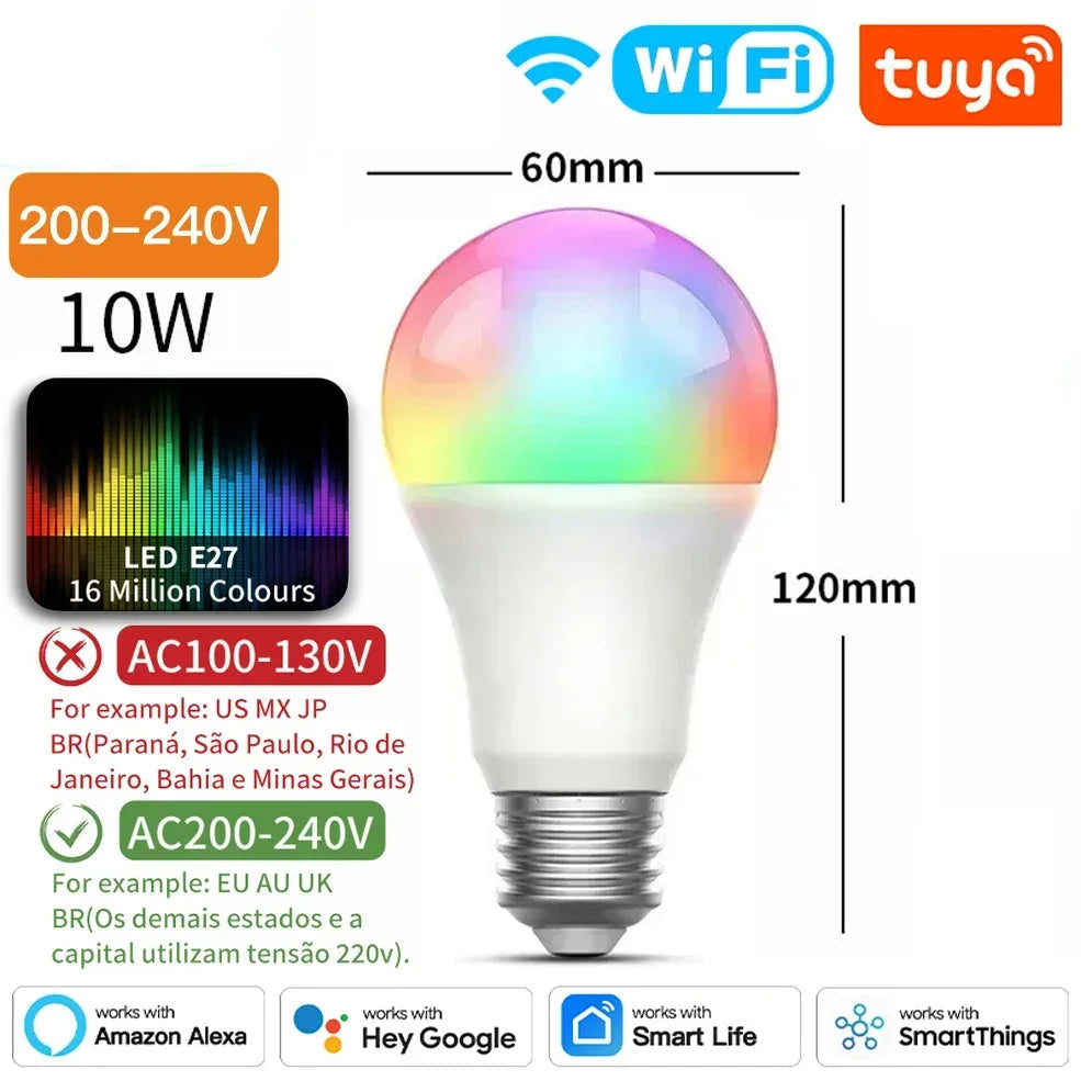 Smart E27 RGB LED-Pære med WiFi og Bluetooth