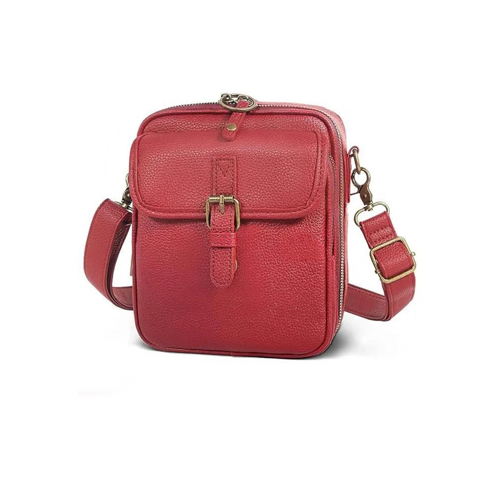 Stor Læder Crossbody Taske til Kvinder