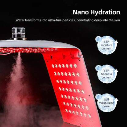7-Farvet LED-Ansigtslampe med Lysterapi og Nanospray