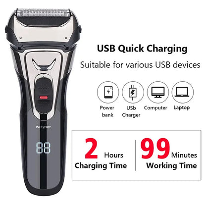 USB-Genopladelig Elektrisk Barbermaskine til Mænd