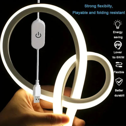 LED Neon Lysstrimmel med USB og Touchdæmper