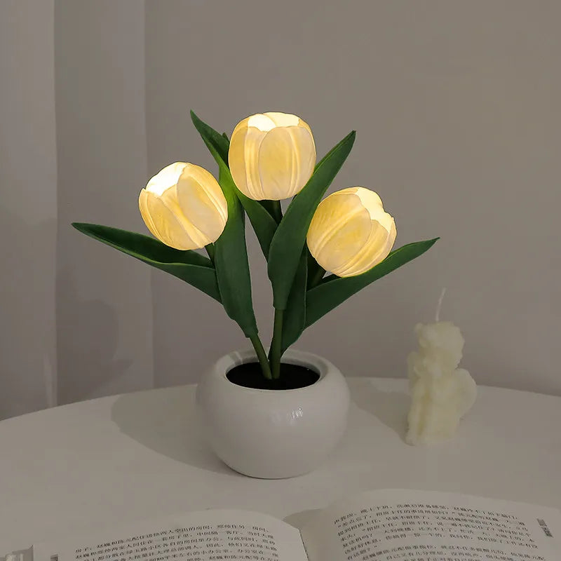 Dekorativ LED Tulipan Natlampe
