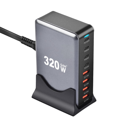 320W 8-Port USB C Hurtiglader