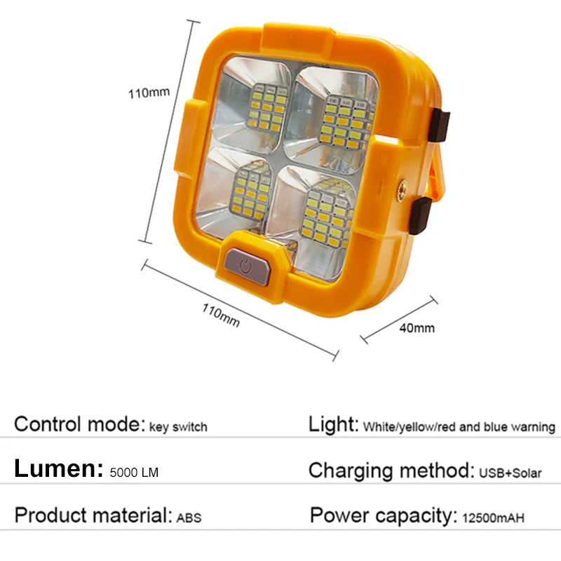 USB Genopladelig LED Solcelleprojektør