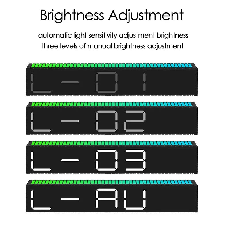 LED-skrivebordsvækkeur med Rytmelys