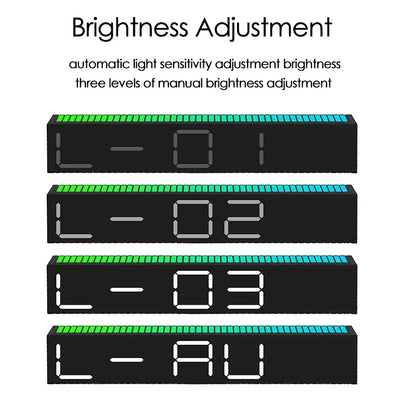 LED-skrivebordsvækkeur med Rytmelys
