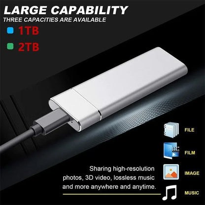 Bærbar USB-C Ekstern SSD-Drev til PC og Mac