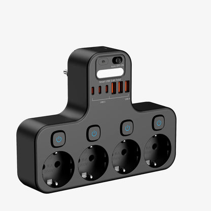 T-formet Strømskinne med USB og Natlys