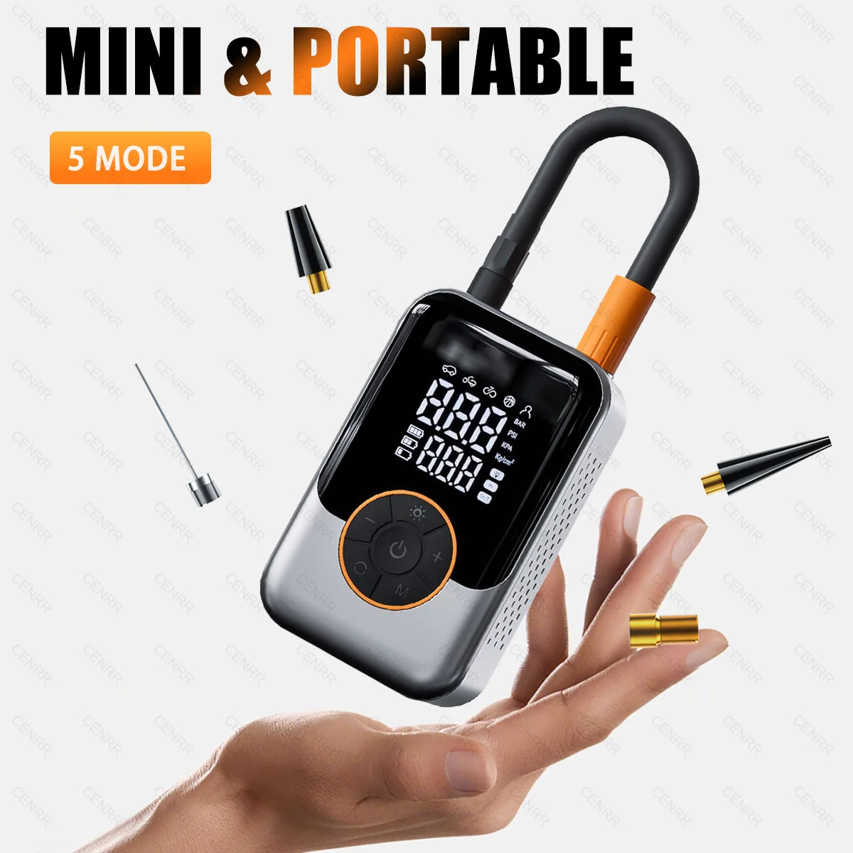 Bærbar Mini Elektrisk Dækpumpe Trådløs Luftpumpe