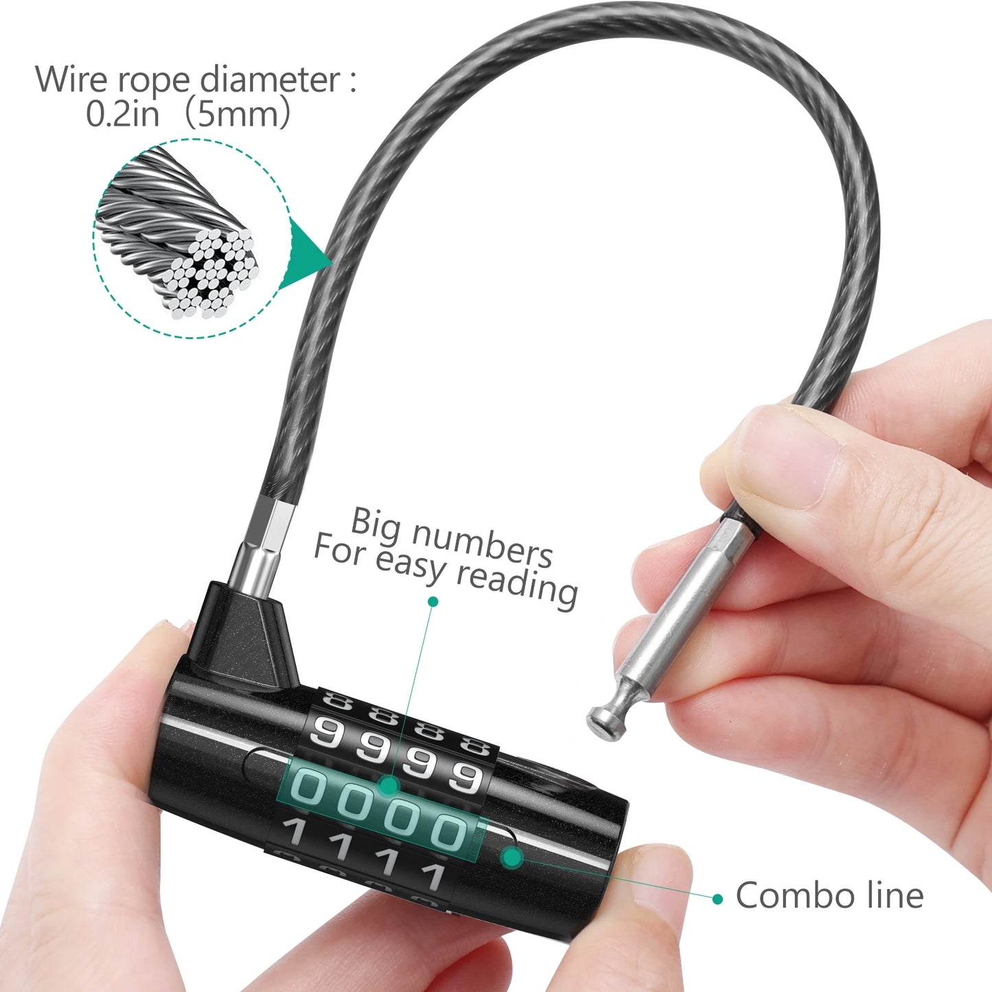 4-Cifret Kombinationskabellås