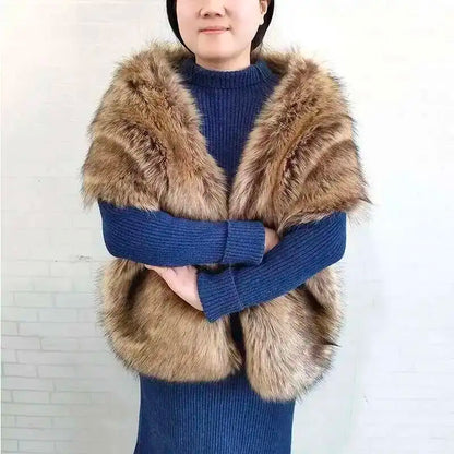 Vintersjal i Imiteret Pels til Kvinder