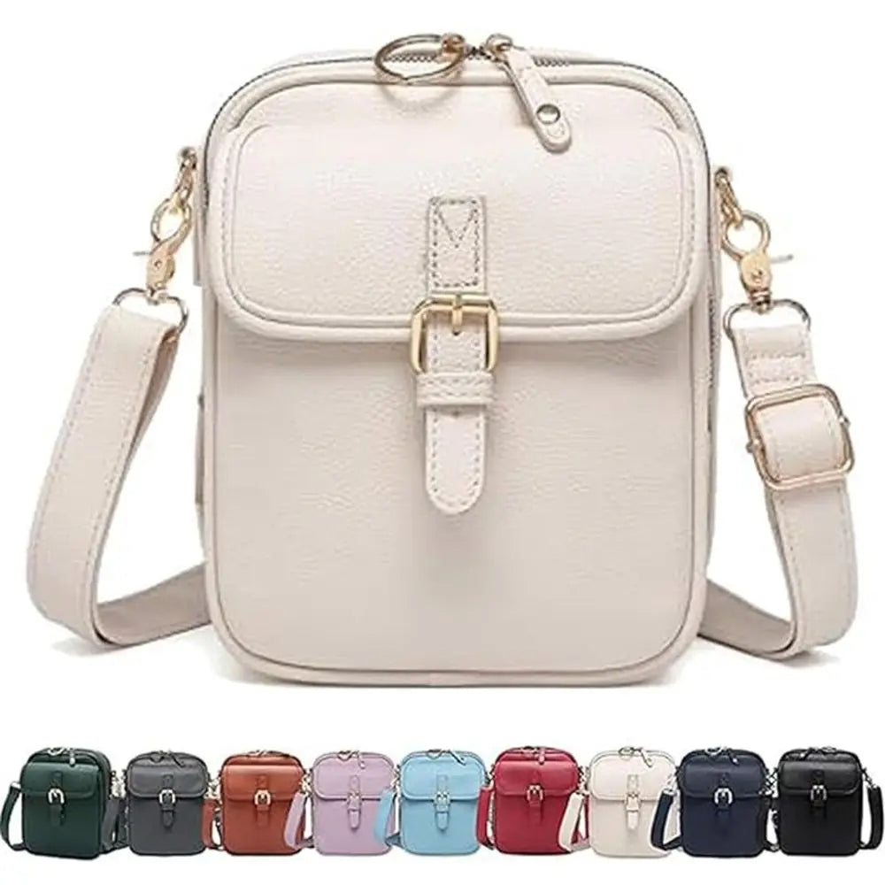 Stor Læder Crossbody Taske til Kvinder