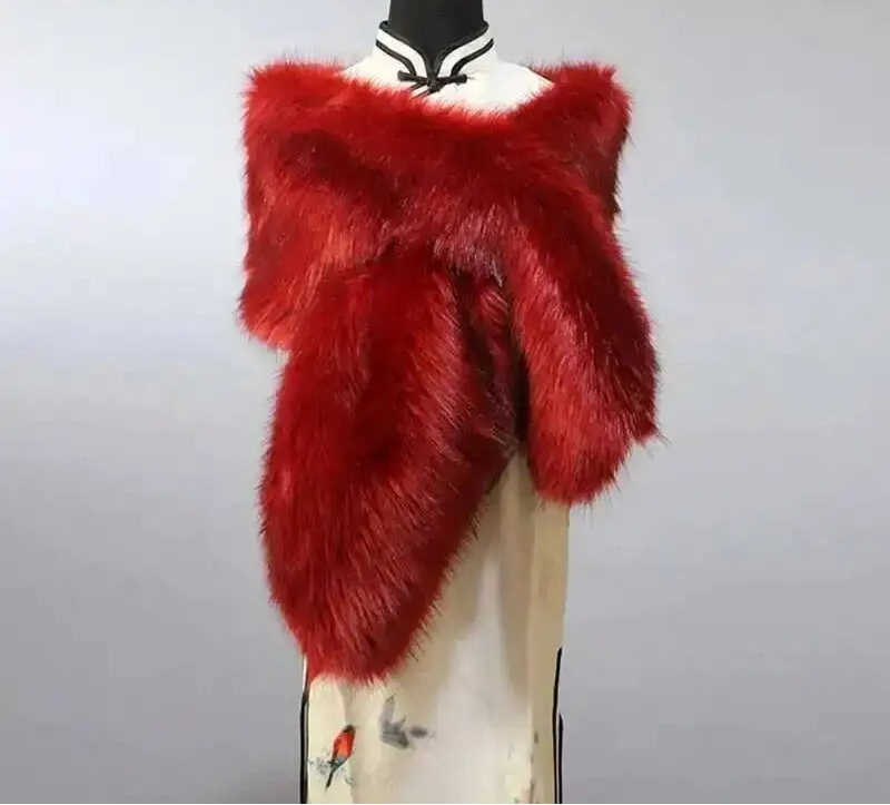 Vintersjal i Imiteret Pels til Kvinder