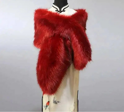 Vintersjal i Imiteret Pels til Kvinder