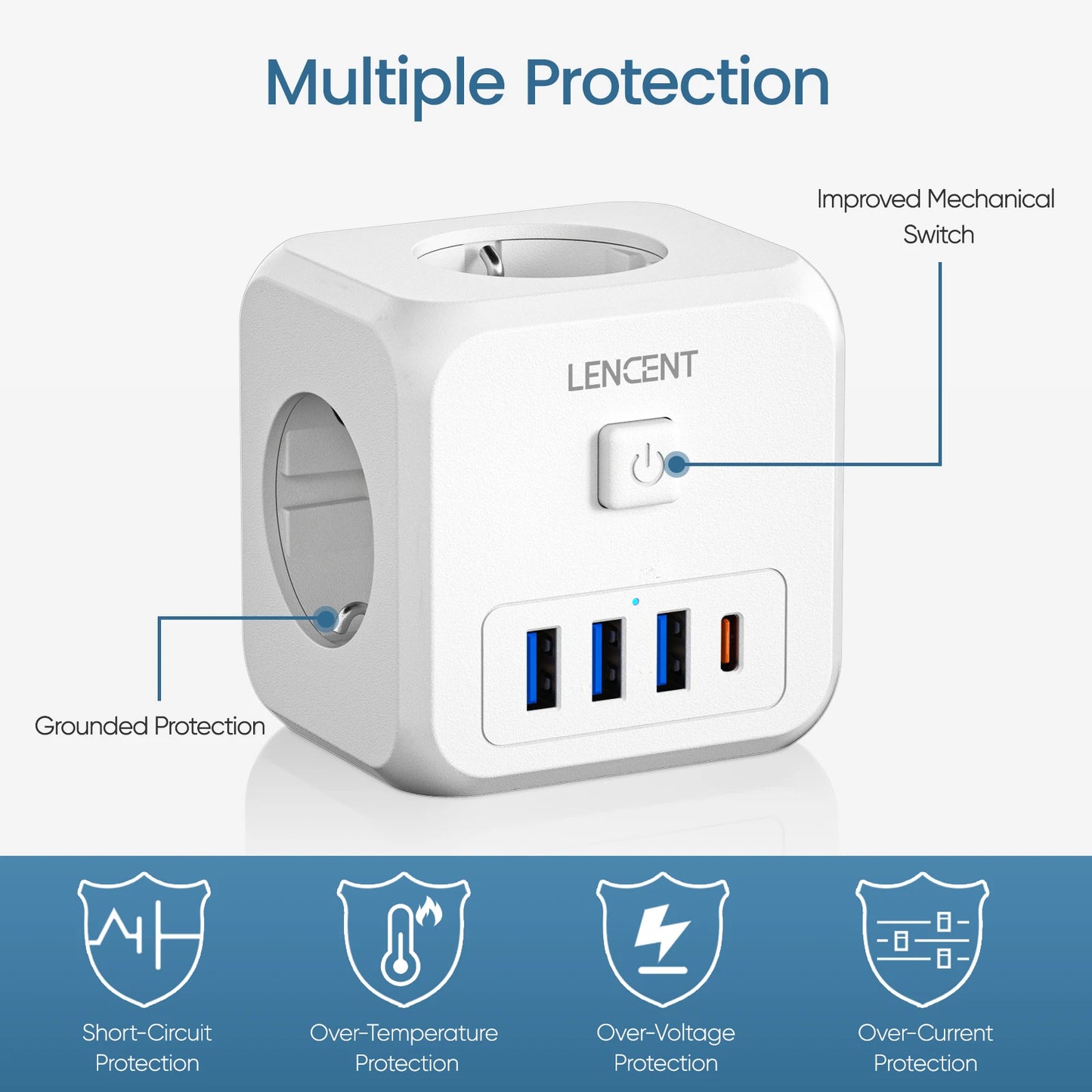 7-i-1 Power Strip Vægstik