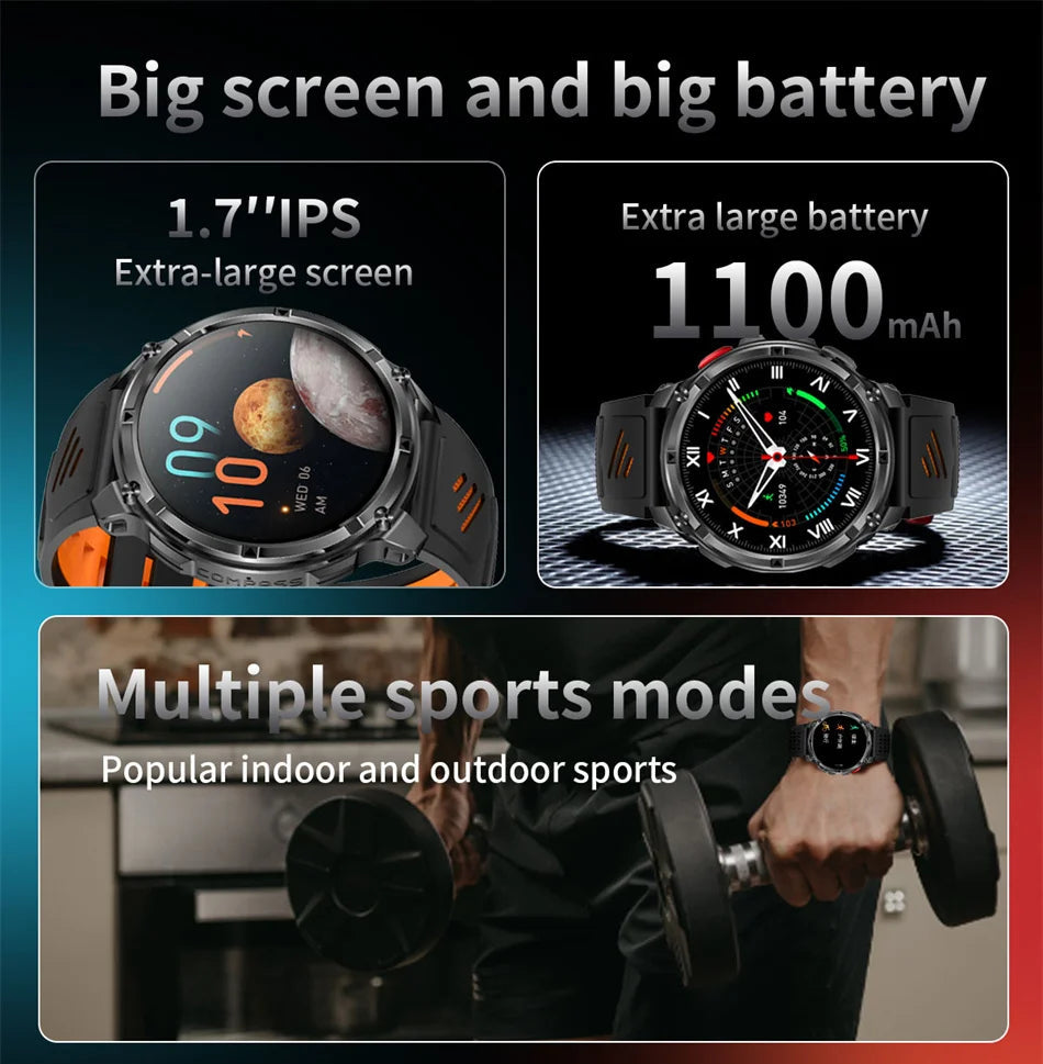 GPS-Smartwatch med Kompas og Sportssporing