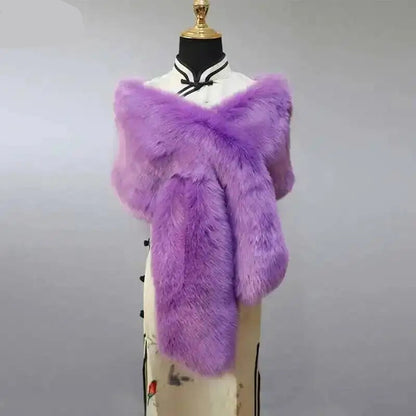 Vintersjal i Imiteret Pels til Kvinder