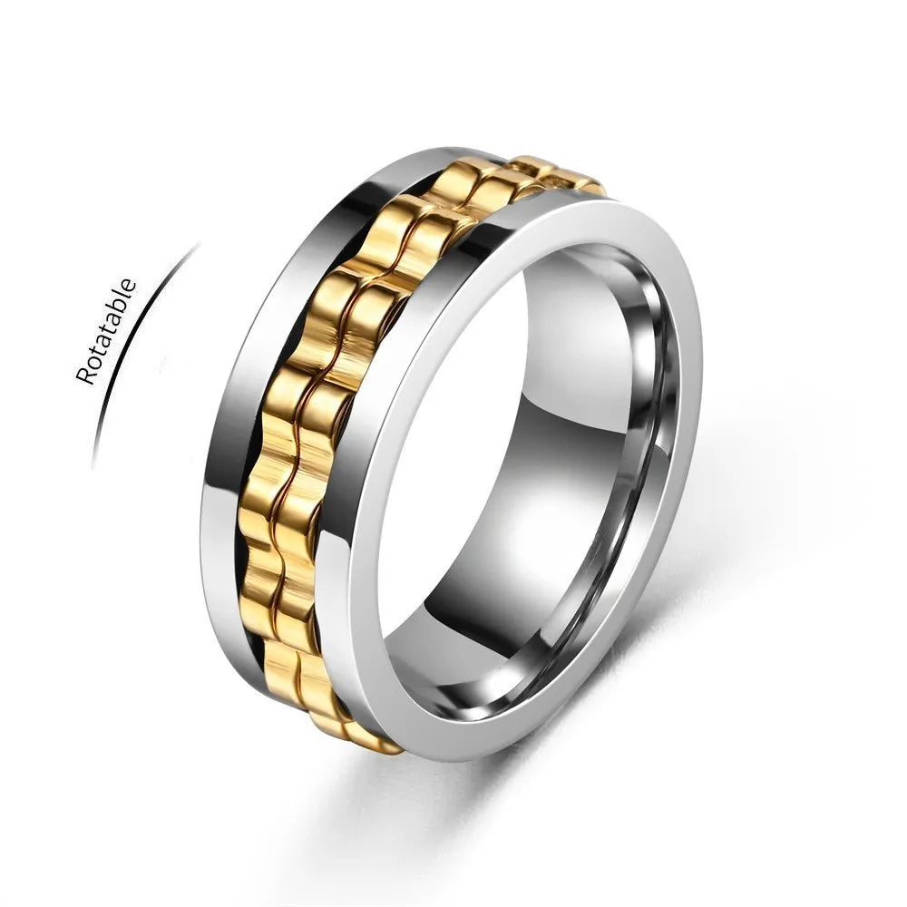 Roterende Antistress-ring i Rustfrit Stål