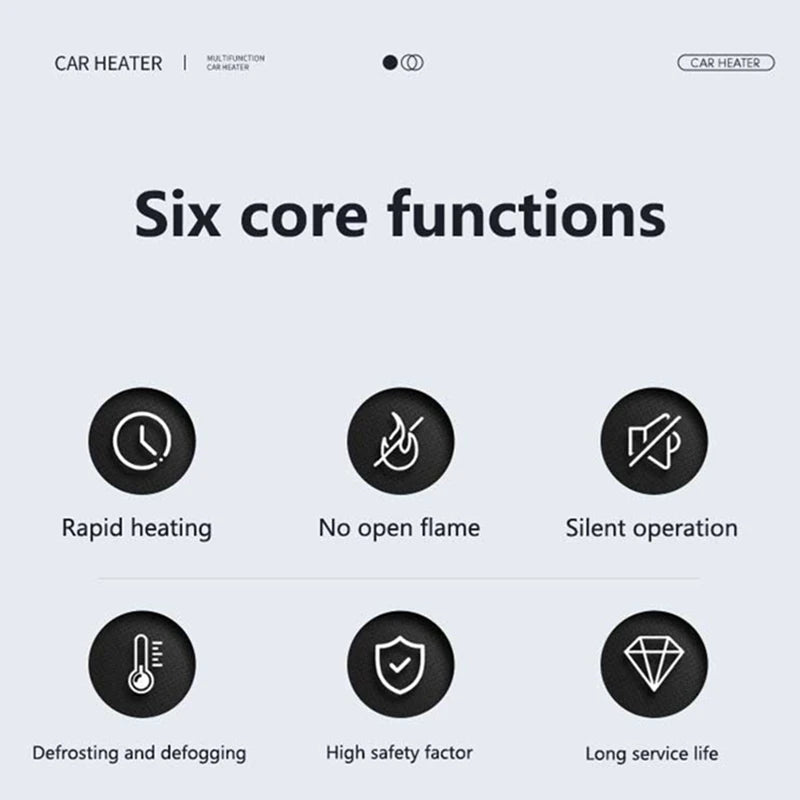 200W 12V Bilvarmer Ventilator Vinduesafdugning